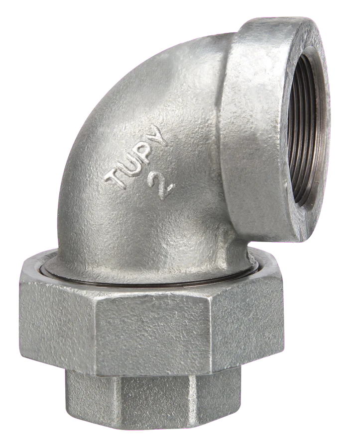 Union Elbows Brass Taper Seat — NPT High Pressure — TUPY malleable cast iron fitting